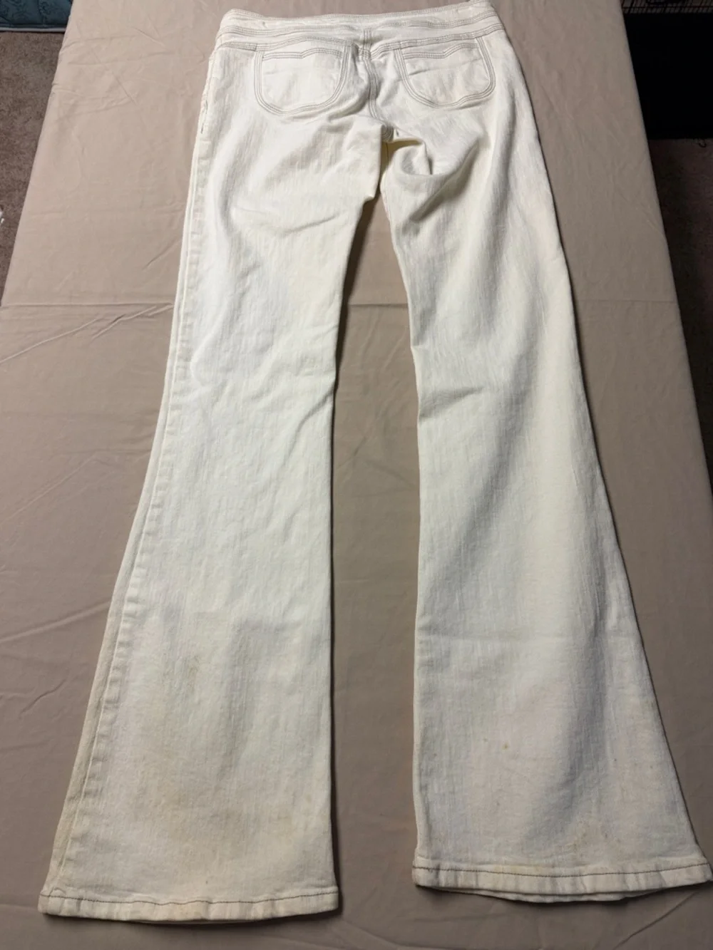 bebe Cream Wide-Leg Flare Jeans - Picture 3 of 3